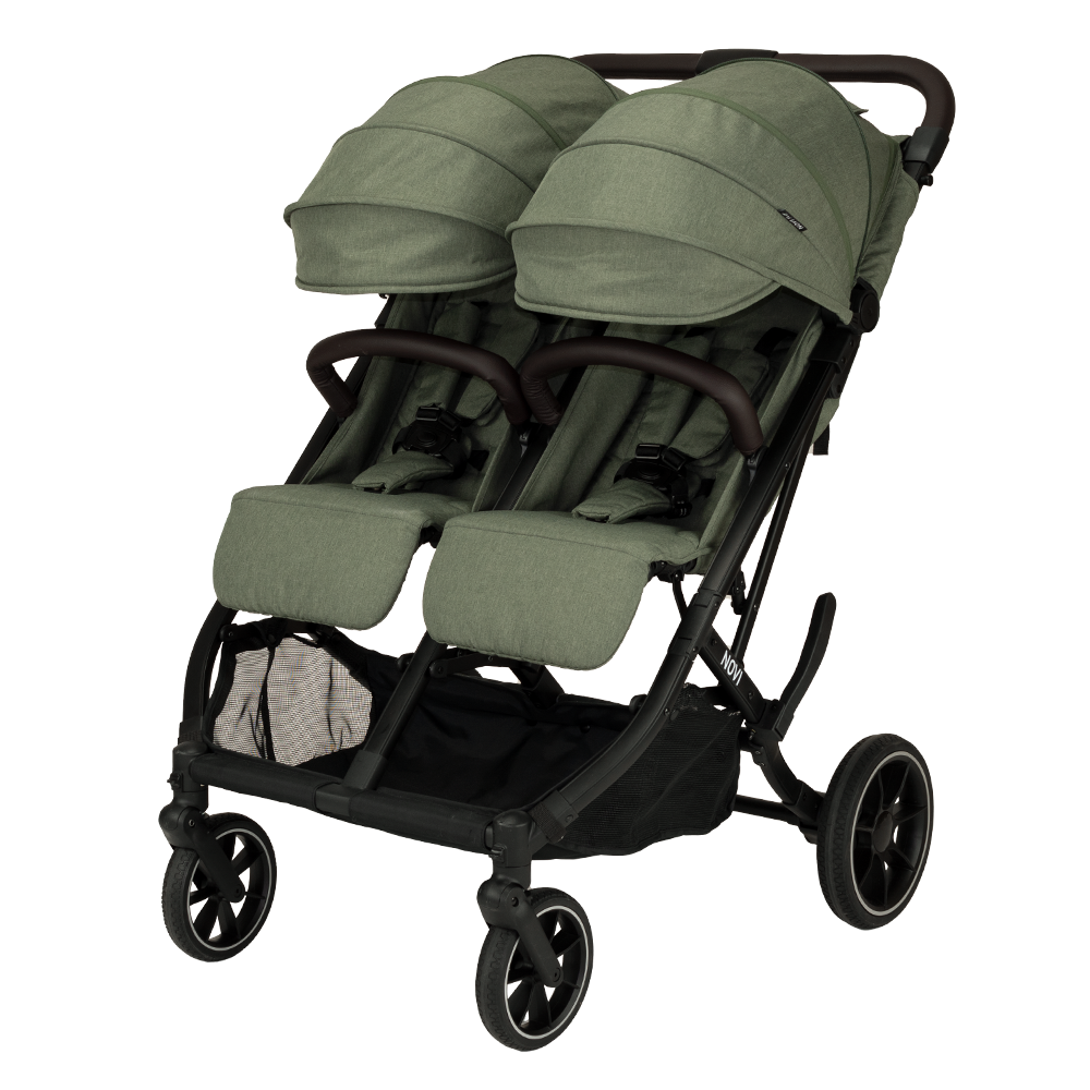 Tweeling Kinderwagen Novi Baby® Scott V2 Green Melange incl. Regenhoes null_8