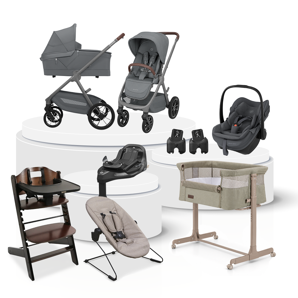 Kinderwagen Maxi-Cosi Oxford Plus V2 Ultimate Bundel Moon Graphite incl. Autostoel, Base, Adapterset, Kinderstoel & Co-sleeper null_1