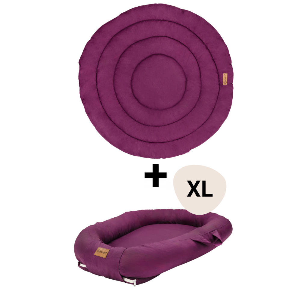 Set Boxkleed Rond + Babynest XL MorDesign Dark Plum null_1