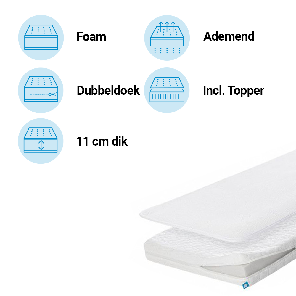 Matras + Topper Led Aerosleep 60x120 Essential Pack AM-ESS120