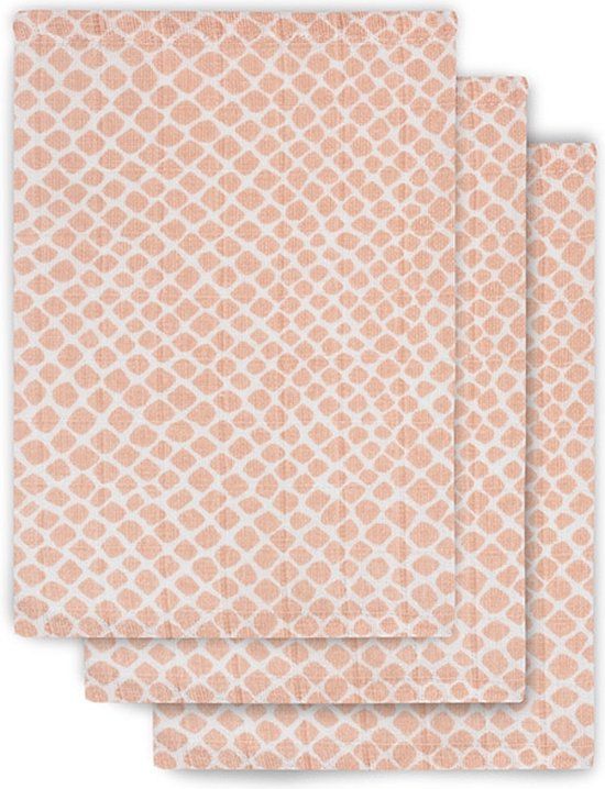 Washandjes Jollein Hydrofiel Snake Pale Pink 3-pack