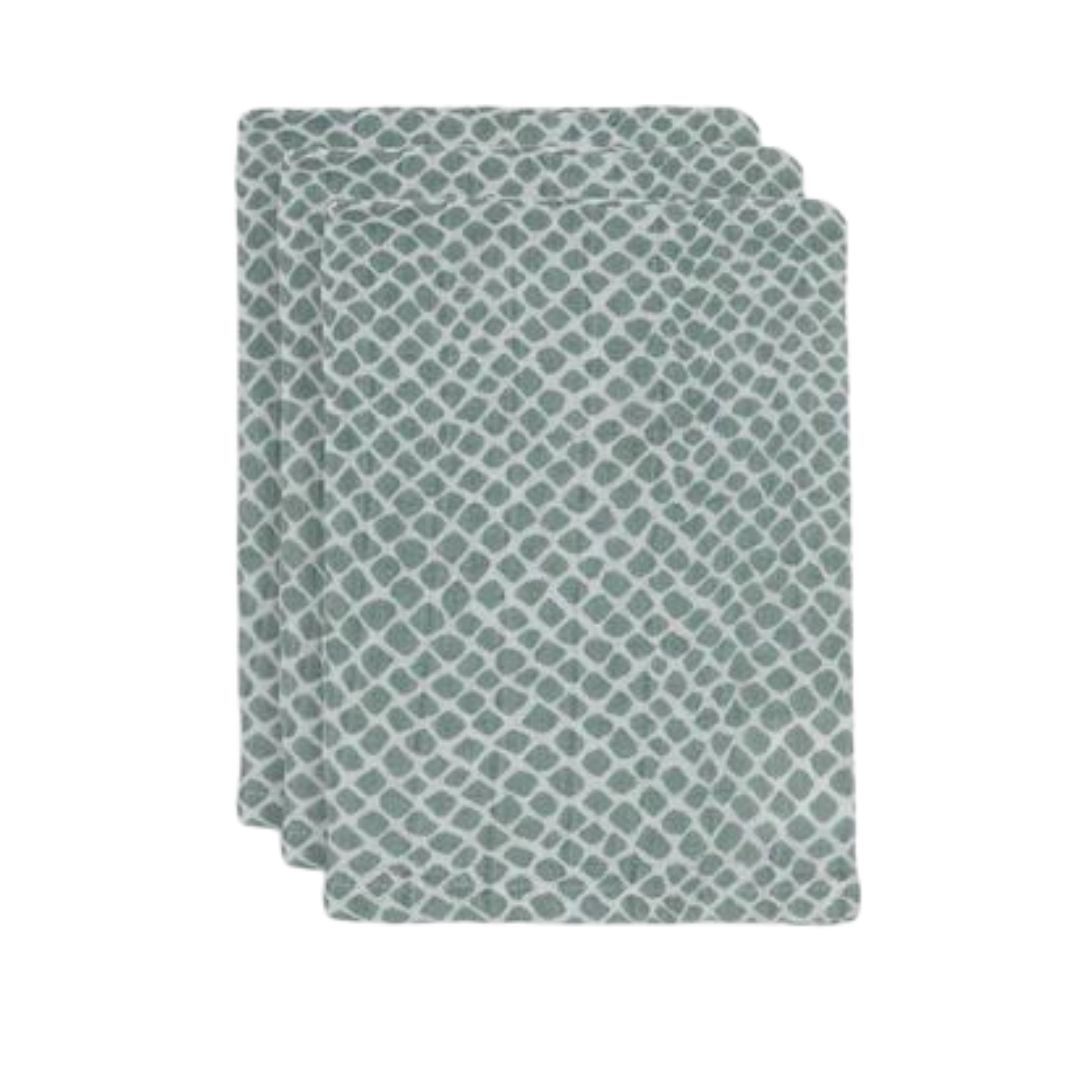 Washandjes Jollein Hydrofiel Snake Ash Green 3 St