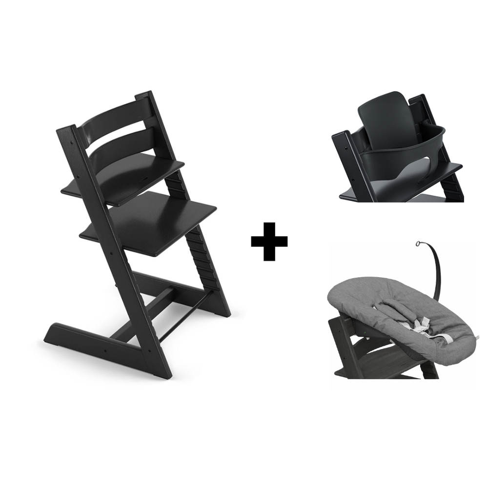 Set | Kinderstoel Stokke® Tripp Trapp® Black + Newbornset + Babyset