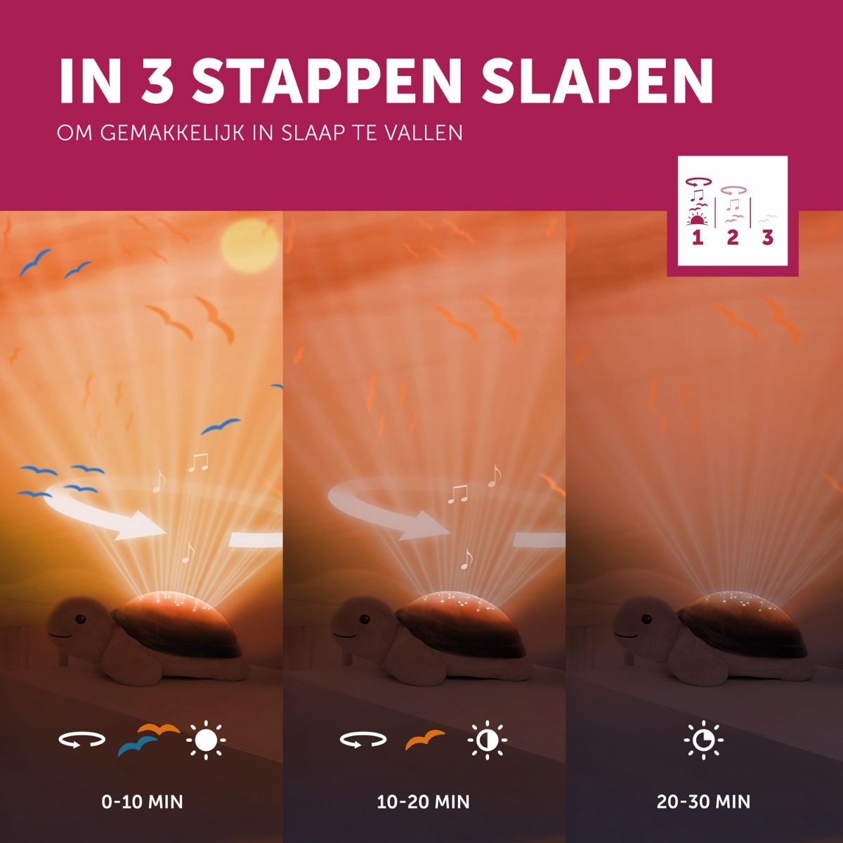 Slaaptrainer Zazu Sunset Projector Tim de Schildpad – foto 4