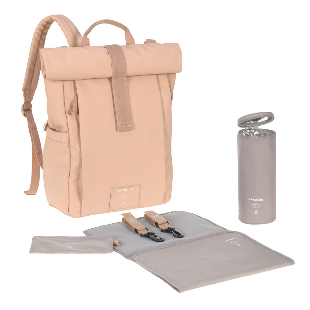 Luiertas Rugzak Lässig Rolltop Peach Rose