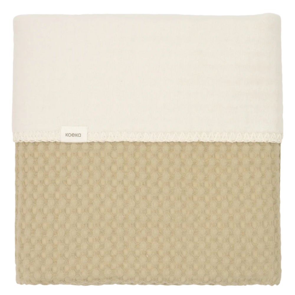 Deken Wieg Koeka Wafel Cotton Fleece Olive