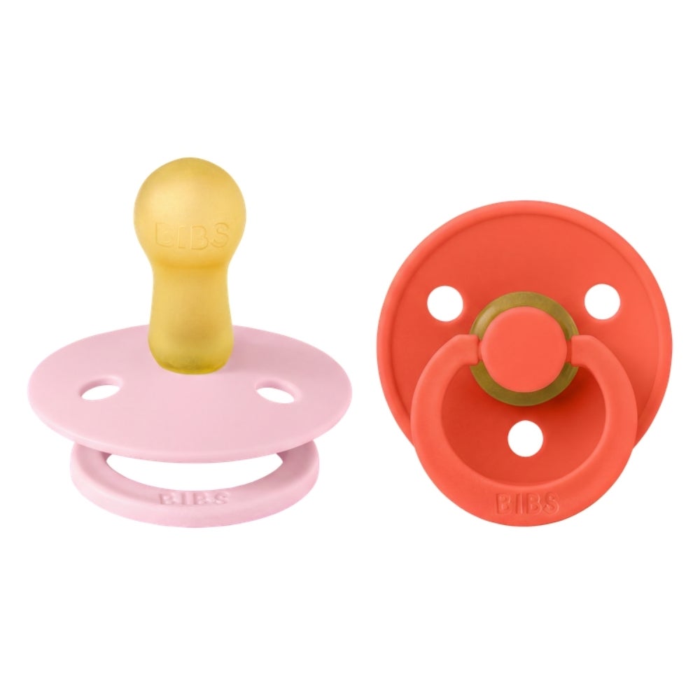 Fopspeen BIBS Colour Latex Baby Pink/Tango 6-18mnd 2st