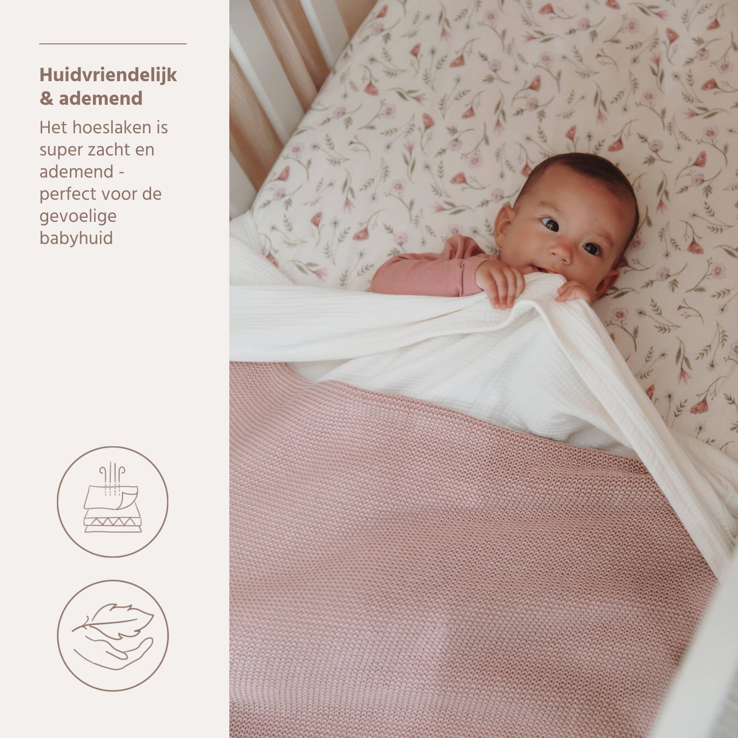 Hoeslaken Co-sleeper Meyco Flower