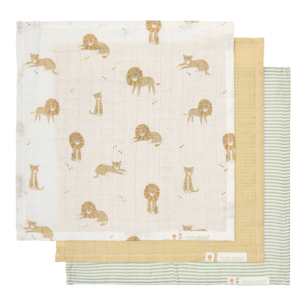 Monddoekjes Little Dutch Safari Leo Multicolour 3 stuks