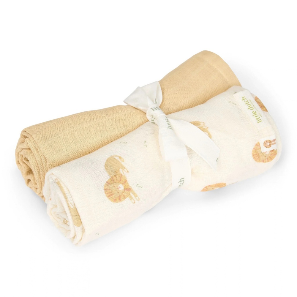 Hydrofiele Doeken Little Dutch Safari Leo Geel 70x70 2 stuks