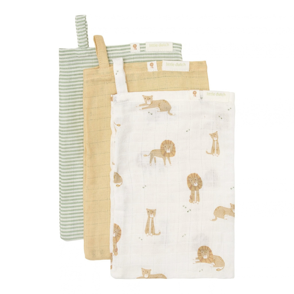 Washandjes Little Dutch Safari Leo 3 stuks