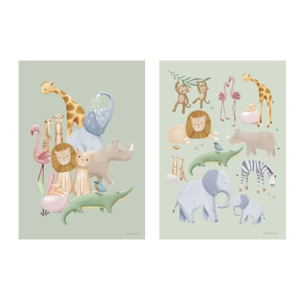 Poster A3 Little Dutch Safari Friends