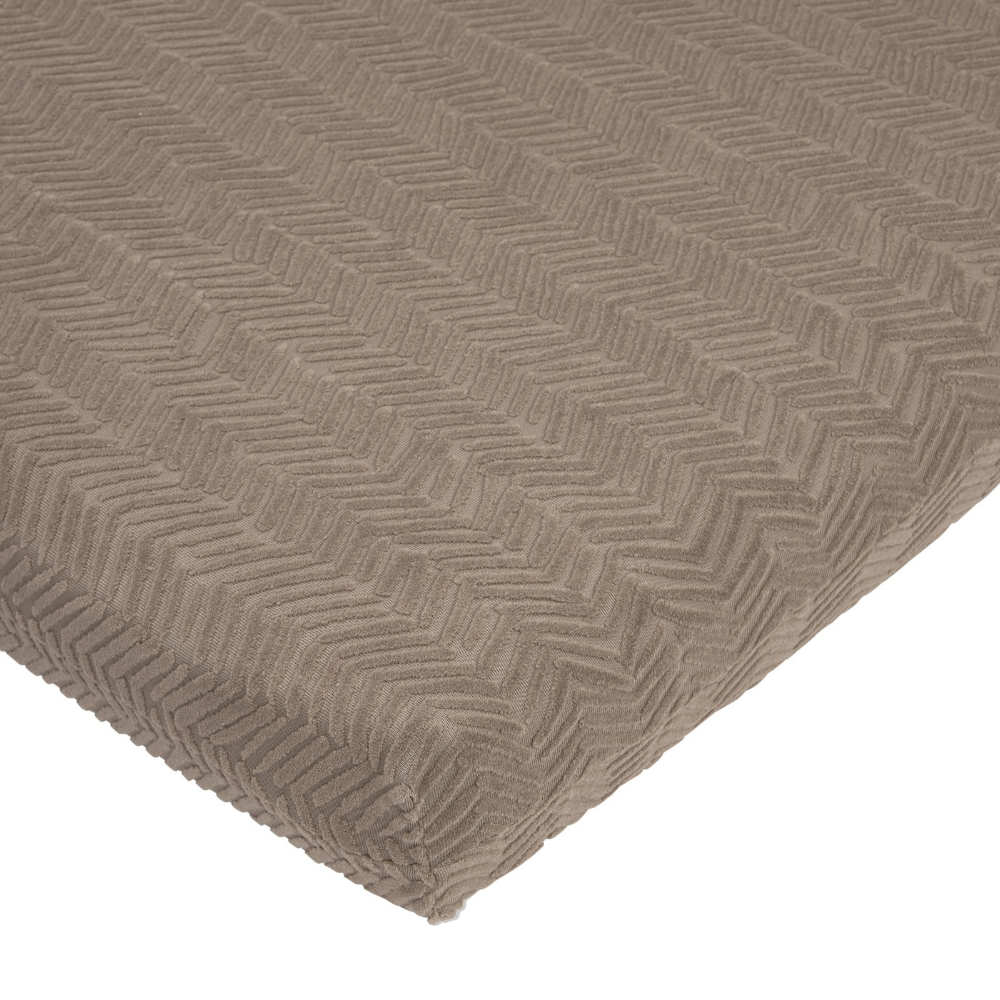 Hoeslaken Boxmatras Meyco Deluxe Jacquard Chevron Dark Taupe