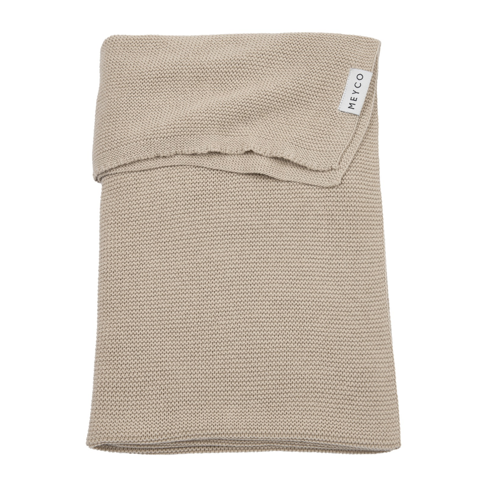 Deken Ledikant Meyco Basic Gebreid 100x150 Sand
