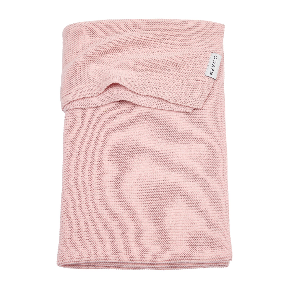 Deken Ledikant Meyco Basic Gebreid 100x150 Soft Pink