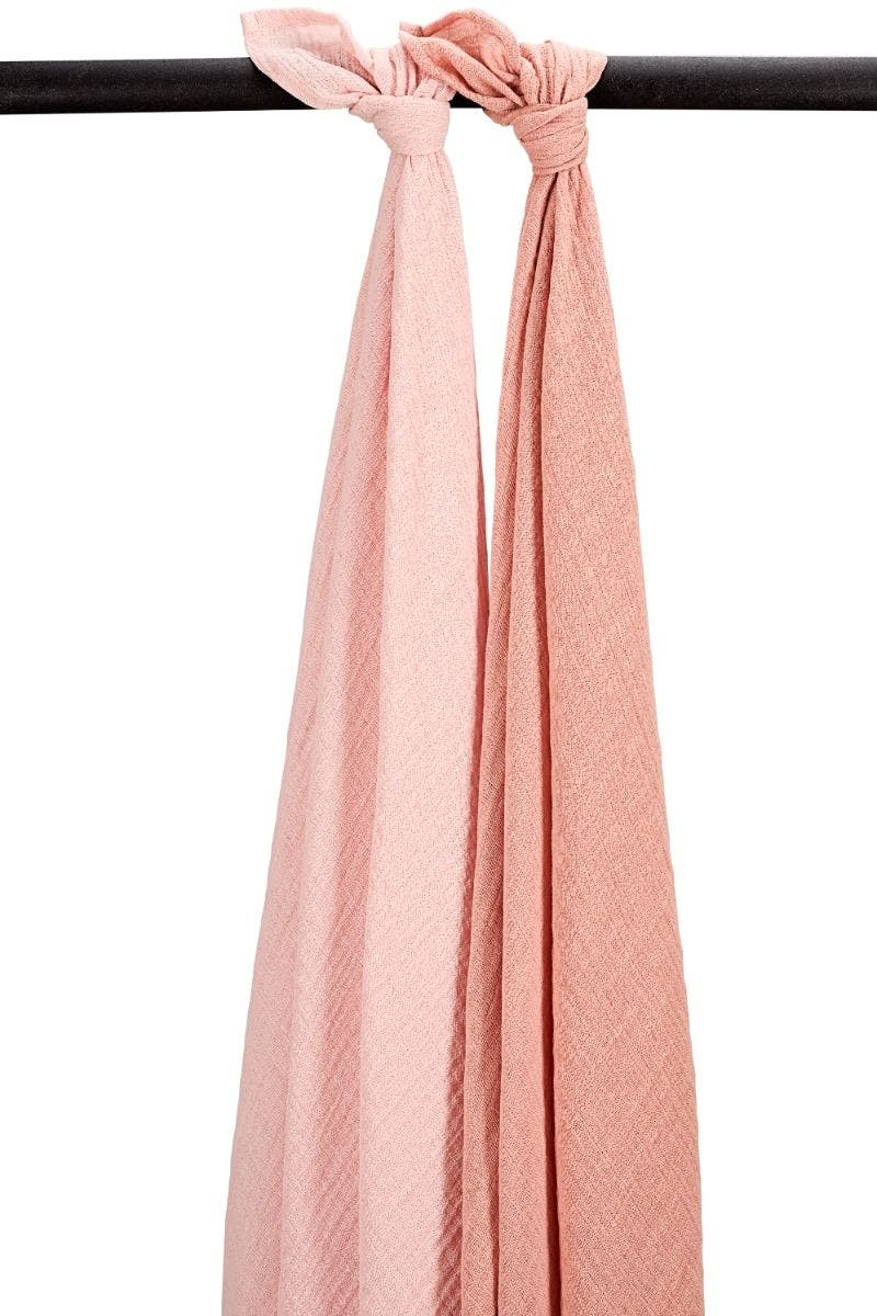 Rose Mee Swaddle Doek Meyco Pre-Washed Soft Rose/Rose 2-pack