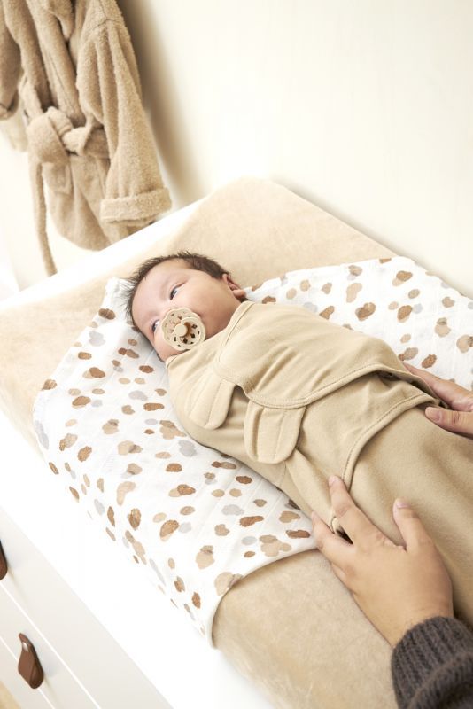 Inbakerdoek Swaddle Meyco Uni Sand 4-6mnd – foto 3