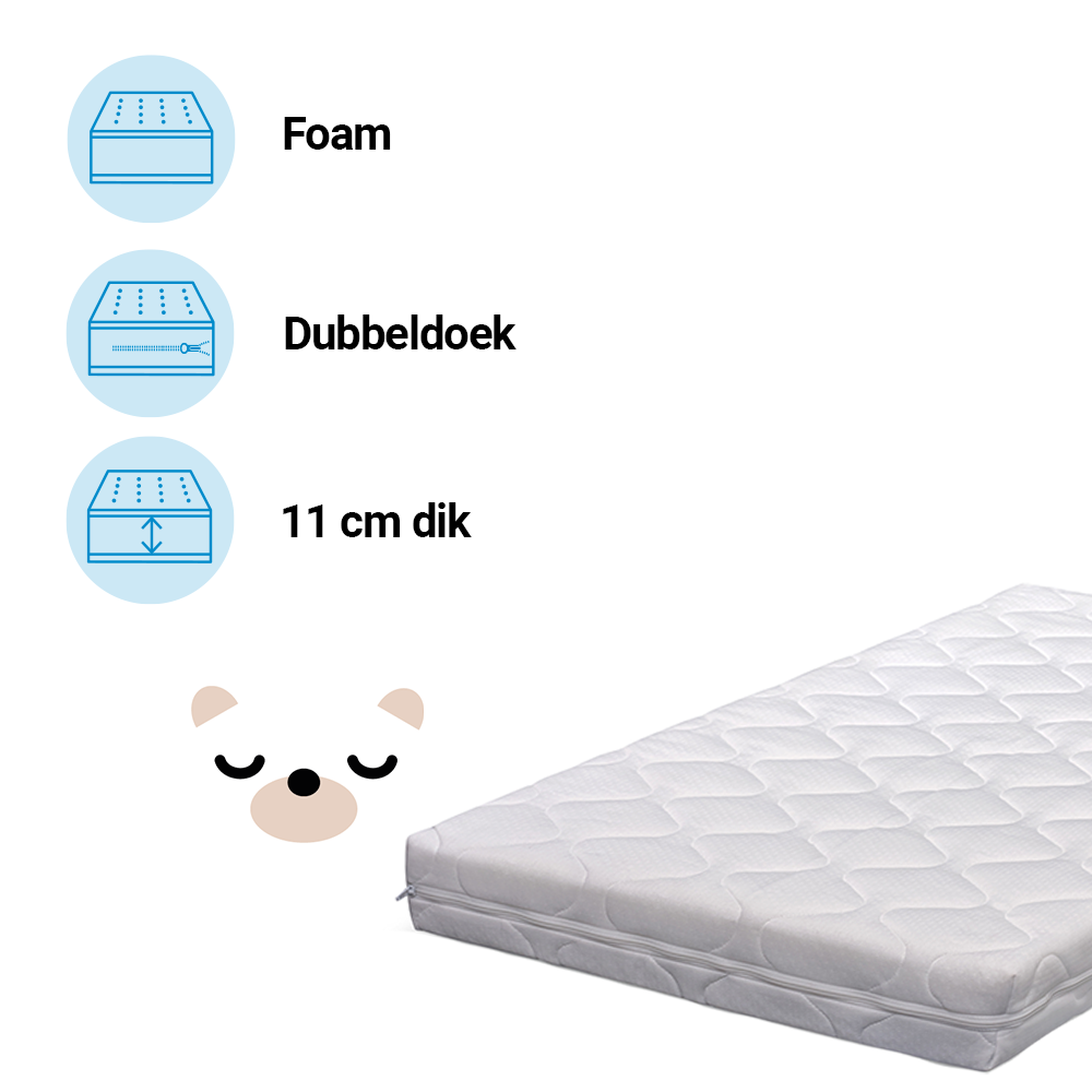 Matras Ledikant ZZZOO 60x120 Bruine Beer