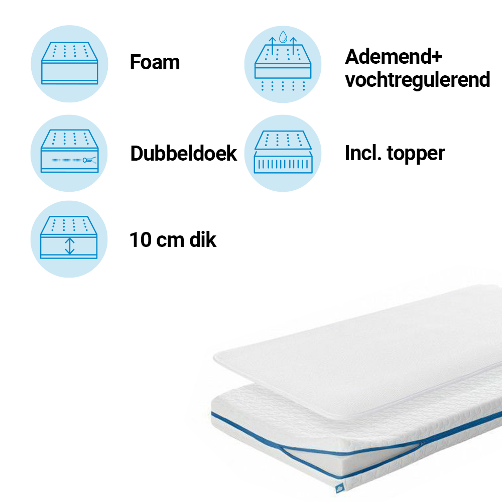 Matras + Topper Led Aerosleep 60x120 Evolution Pack AM-EVO120
