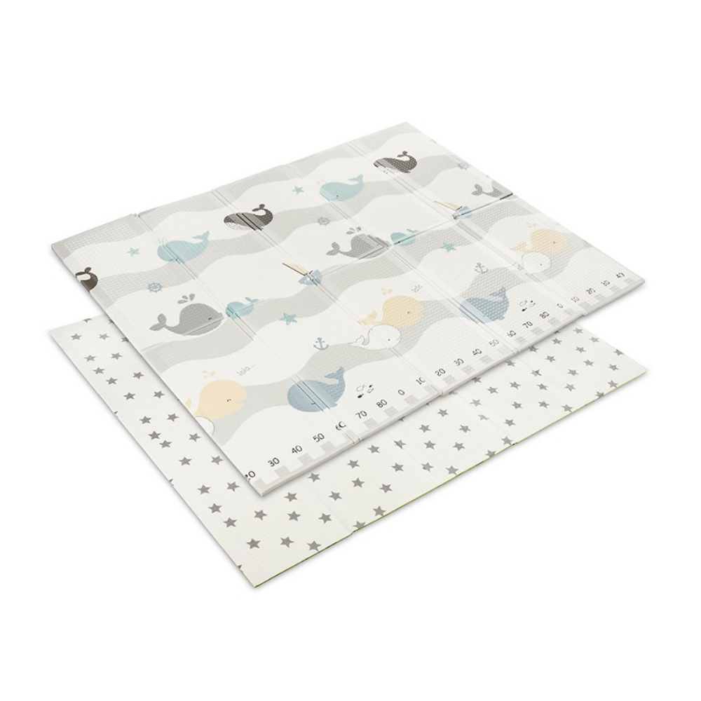 Speelkleed Opvouwbaar Lorelli Waves & Stars Grey