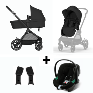 Van Asten Kinderwagen Cybex Eos Basic Moon Black met Autostoel Aton B2 en Adapterset aanbieding