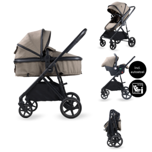 Van Asten Kinderwagen Novi Baby® Jaxx 3-in-1 Hazel Melange met Autostoel aanbieding