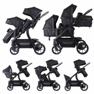 Van Asten Kinderwagen Novi Baby® Pacific Premium Duo Solid Black aanbieding