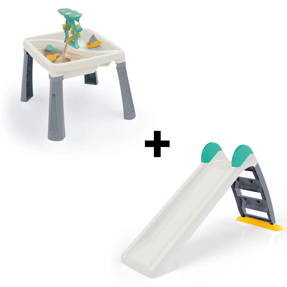 Set | Water, Zand & Activiteiten Tafel + Glijbaan Dolu White/Blue/Yellow