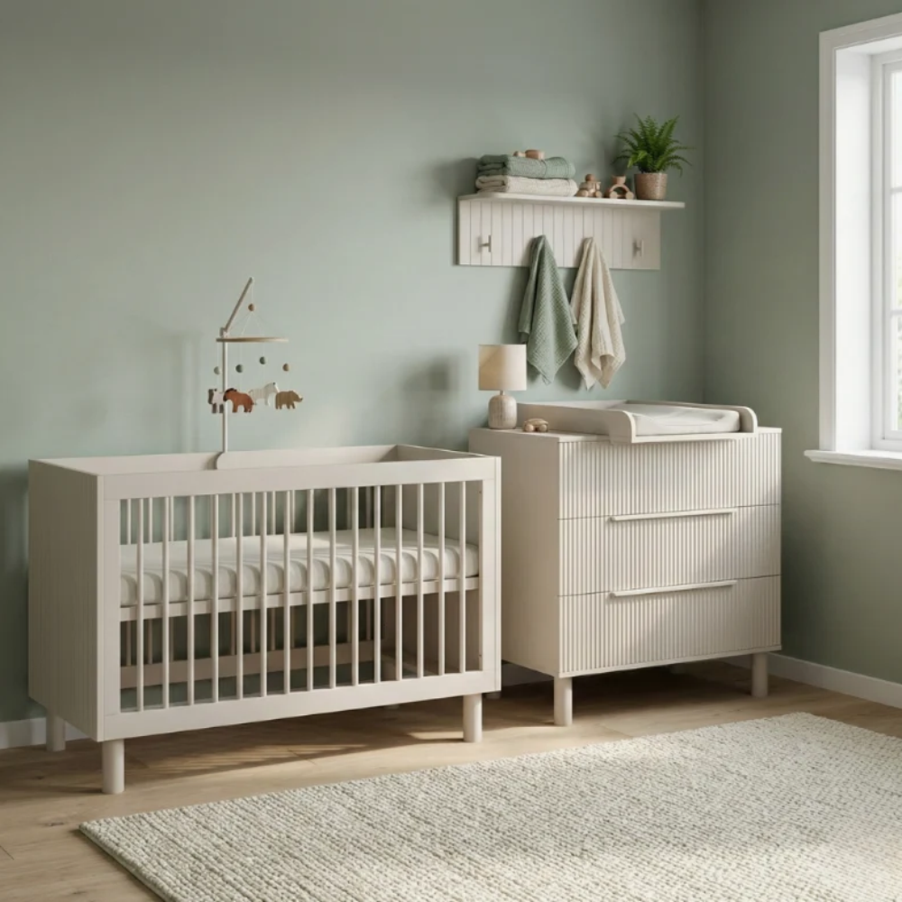 Babykamer Delgado Clay (Ledikant + Commode)