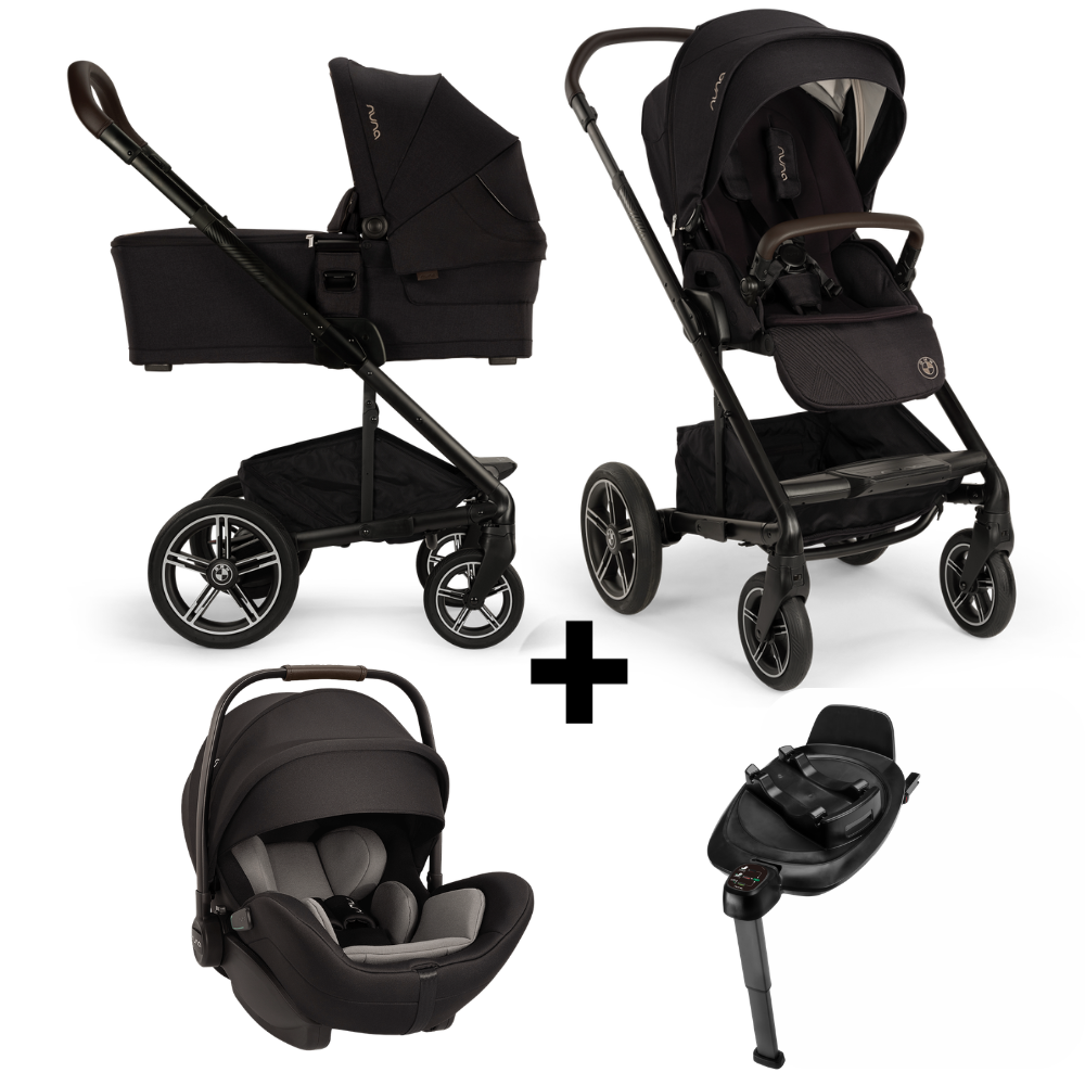 Kinderwagen Nuna MIXX Next x BMW Element + Autostoel Nuna Arra Flex Caviar & Base 360 Next