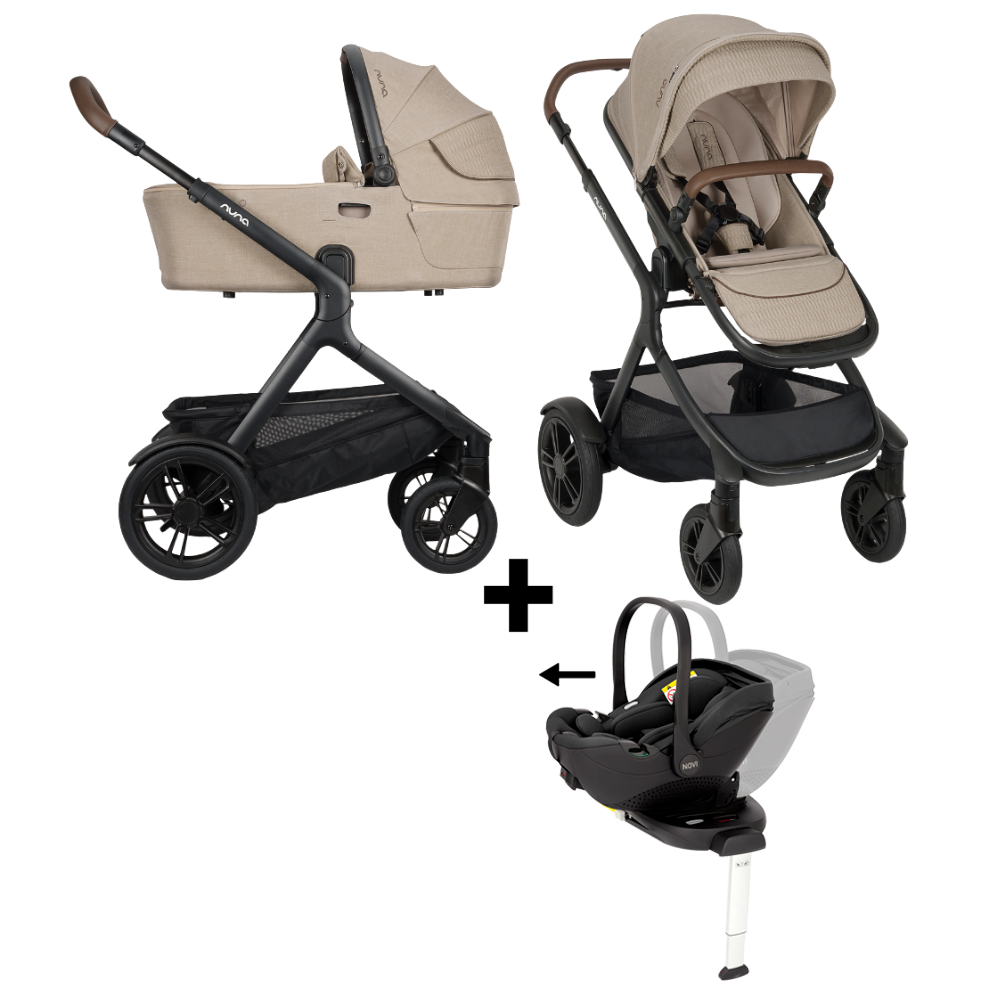 Kinderwagen Nuna DEMI Next Cosmopolitan met meerijdplankje + Autostoel Novi Joy Glide 360° & Base