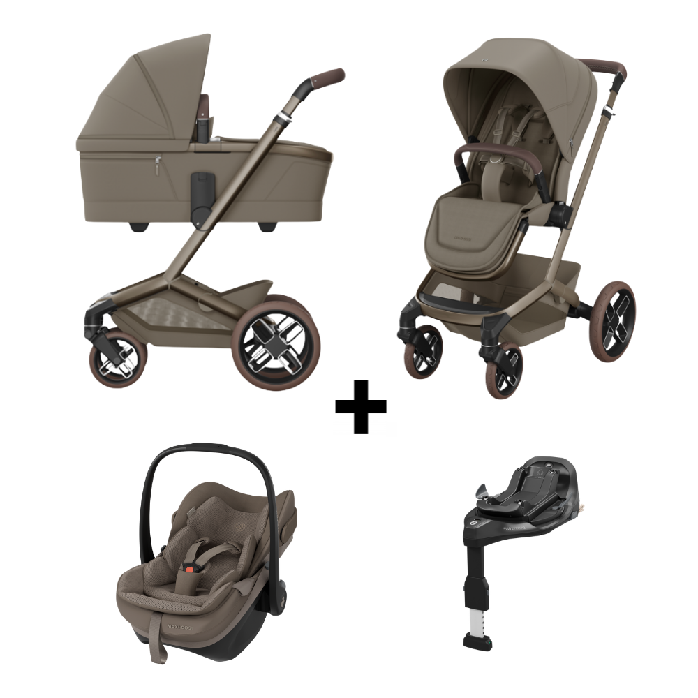 Kinderwagen Maxi-Cosi Fame V2 Oak Truffle met Autostoel Pebble Pro Slide + GRATIS Familyfix Slide Pro