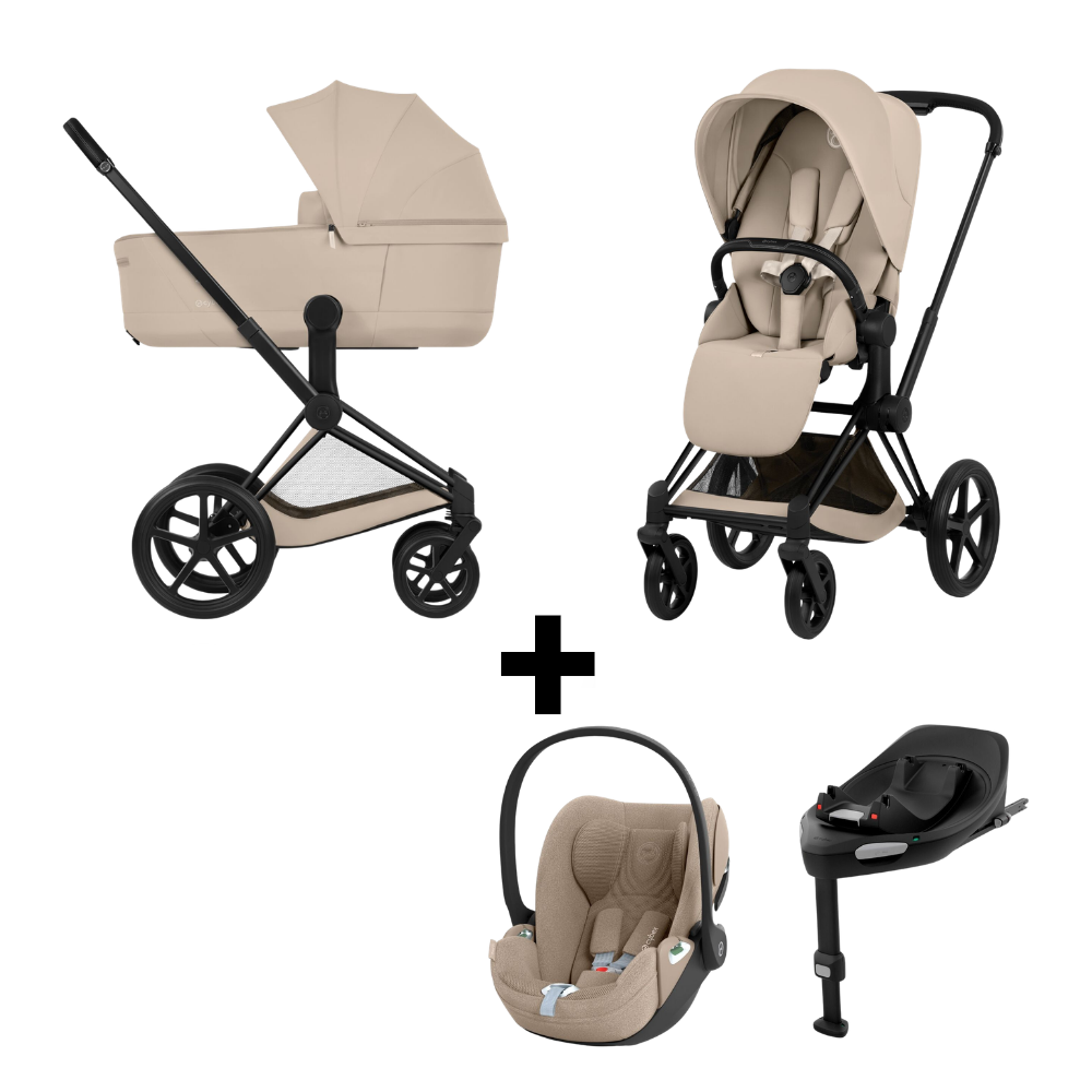 Kinderwagen Cybex Priam 5 Comfort Cozy Beige One Box met Autostoel Cybex Cloud T I-Size Plus & Base T