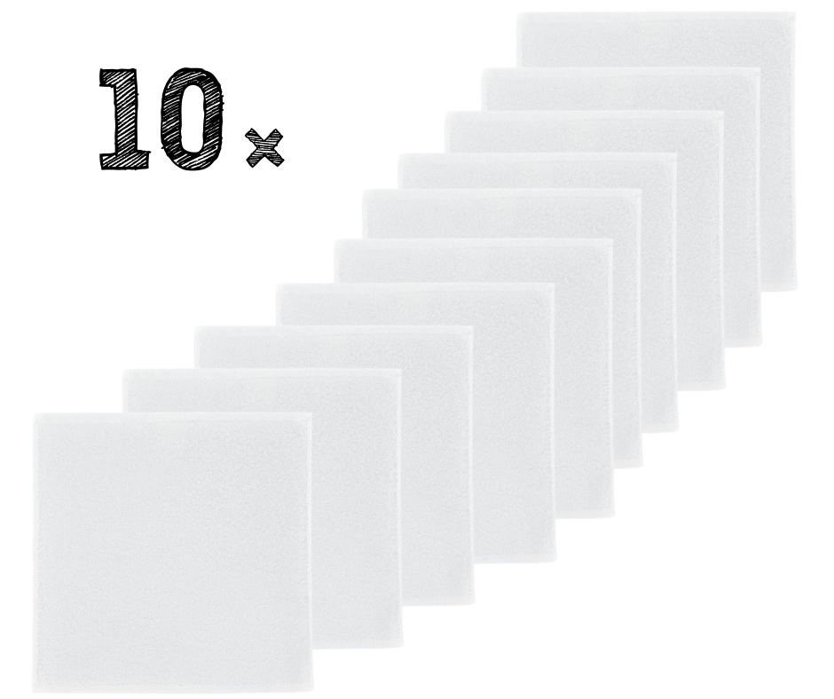 Set 10x Spuugdoeken Funnies Uni Wit