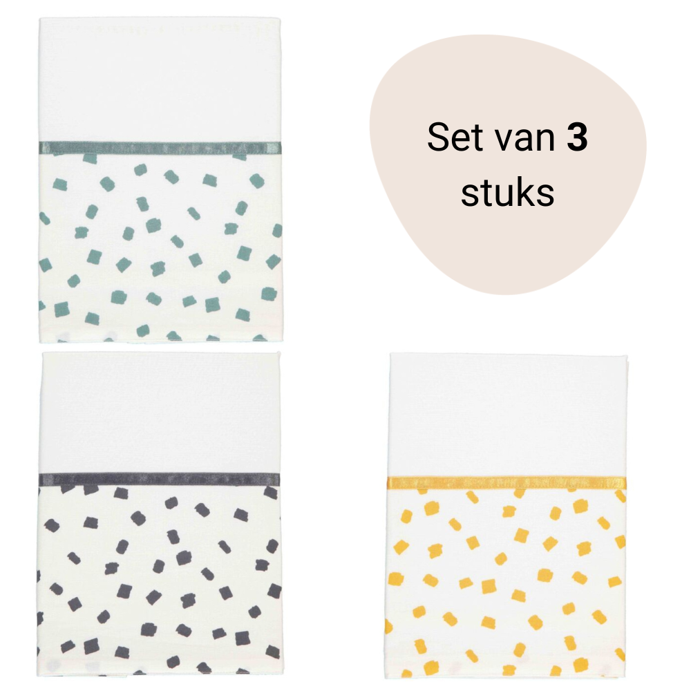 Set | Laken Wieg Briljant Baby 75x100 Flocks 3st.