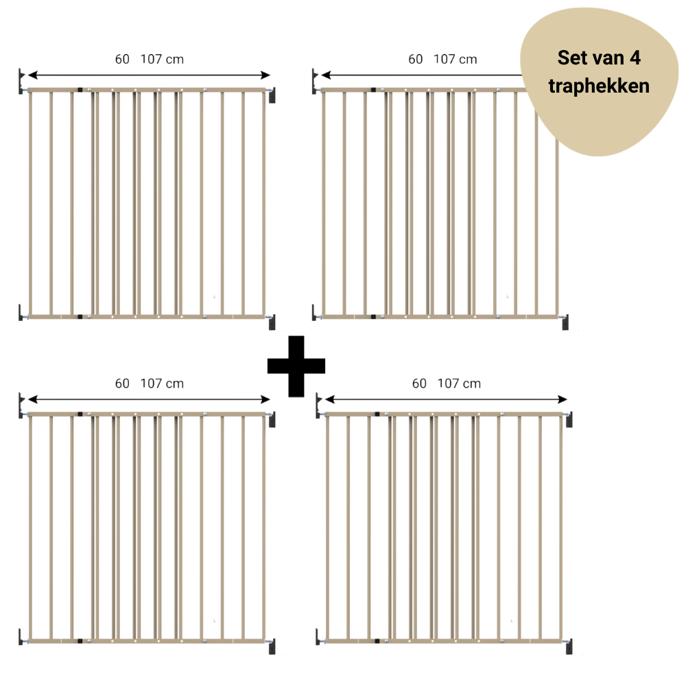 Set | 4 x Traphek Geuther Baaloo Powerfix Metaal Sand 60-107cm