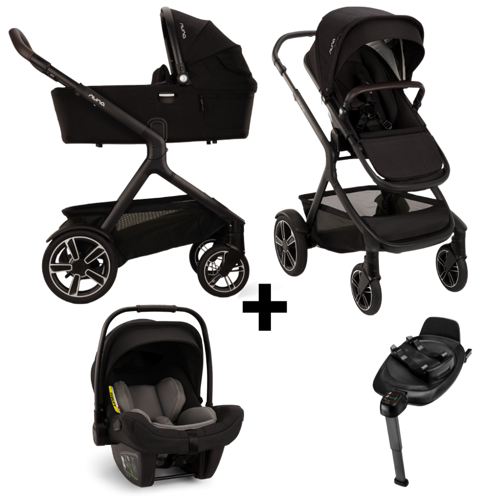 Kinderwagen Nuna DEMI Next Caviar V2 incl. meerijdplankje + Autostoel Nuna PIPA Next Caviar & Base Nuna 360 System