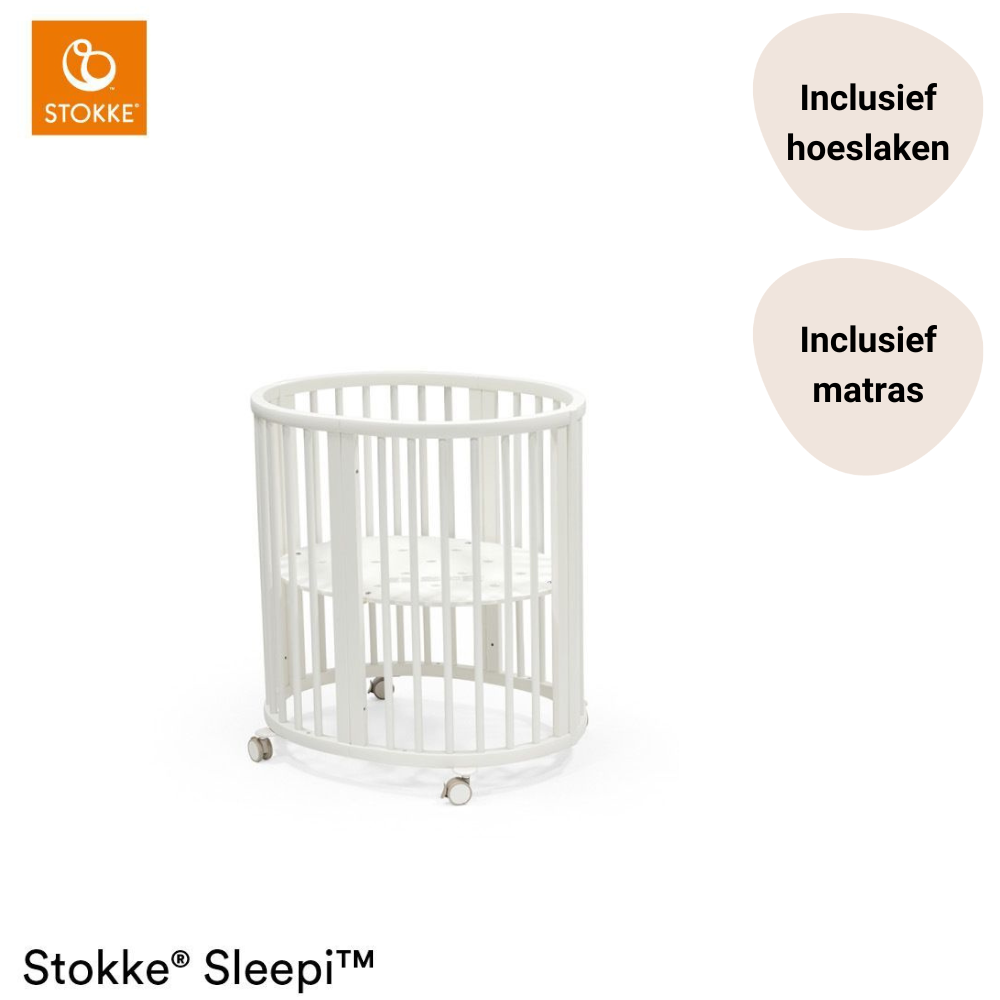 Mini Bed Stokke® Sleepi™ V3 White incl. Matras & Hoeslaken