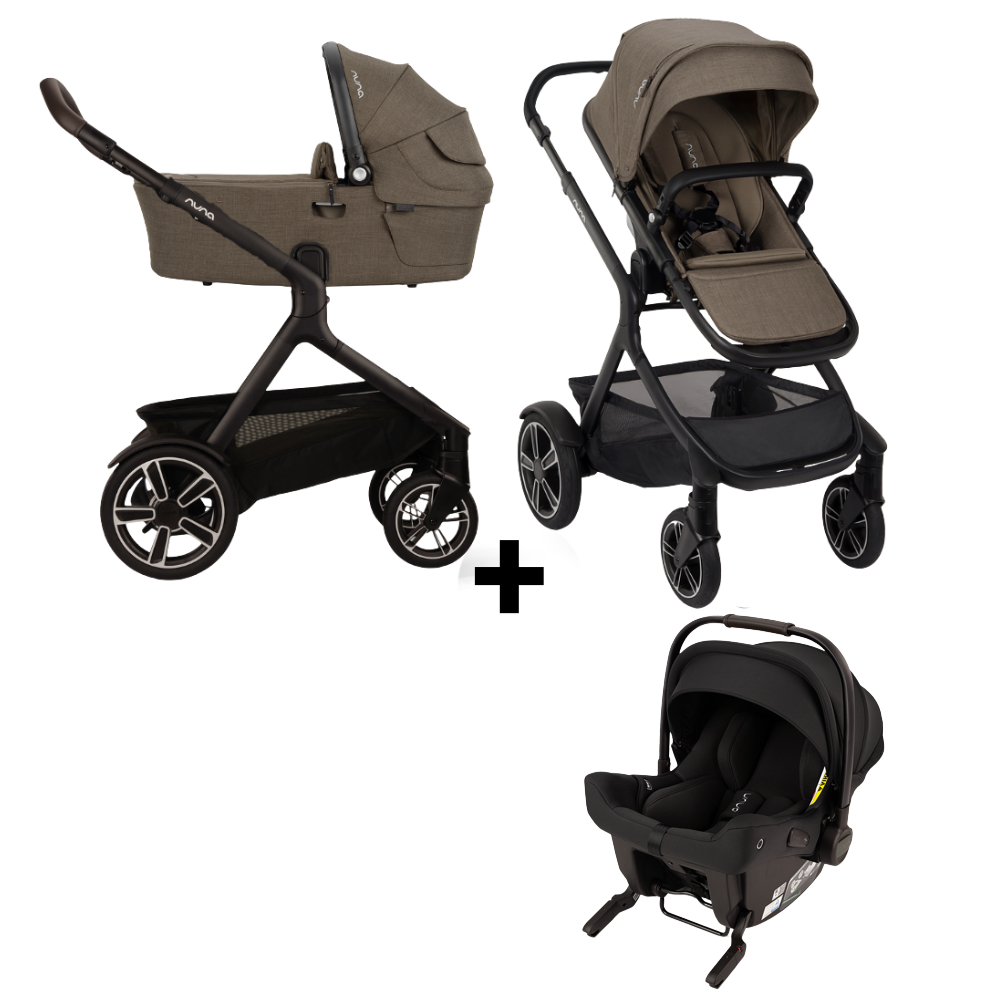 Kinderwagen Nuna DEMI Next Pistachio met meerijdplankje + Autostoel Nuna Pipa Urbn Caviar