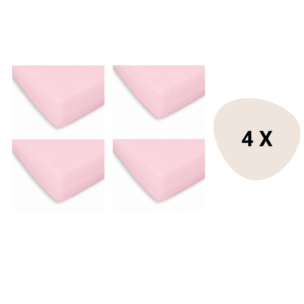 Set | 4x Hoeslaken Wieg Briljant Baby 40x80 Rose