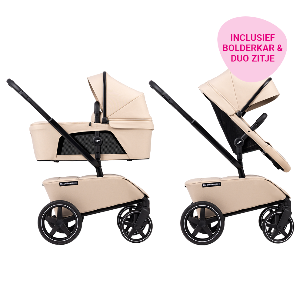 Kinderwagen The Jiffle V2 Clay + GRATIS Bolderkarzitje & Duozitje
