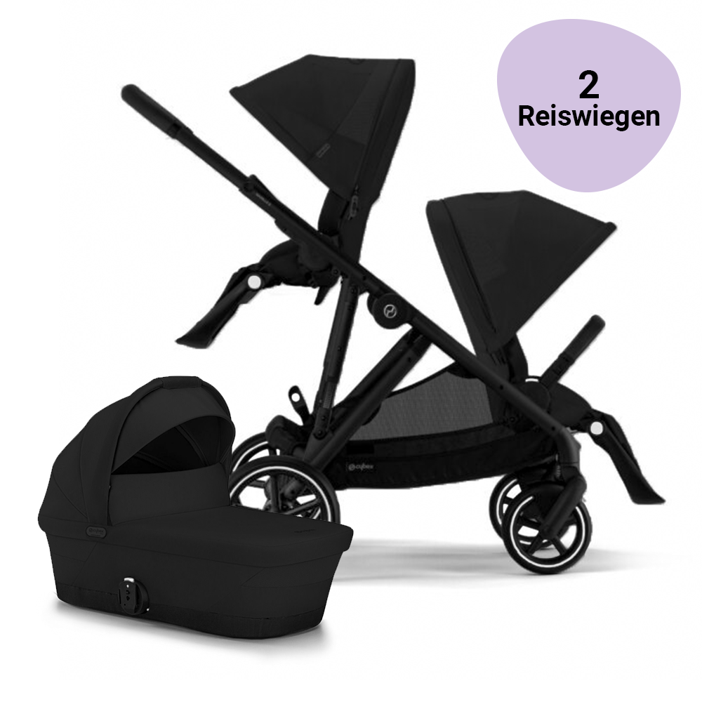 Twin Kinderwagen Cybex Gazelle S Moon Black/Black - Black Frame