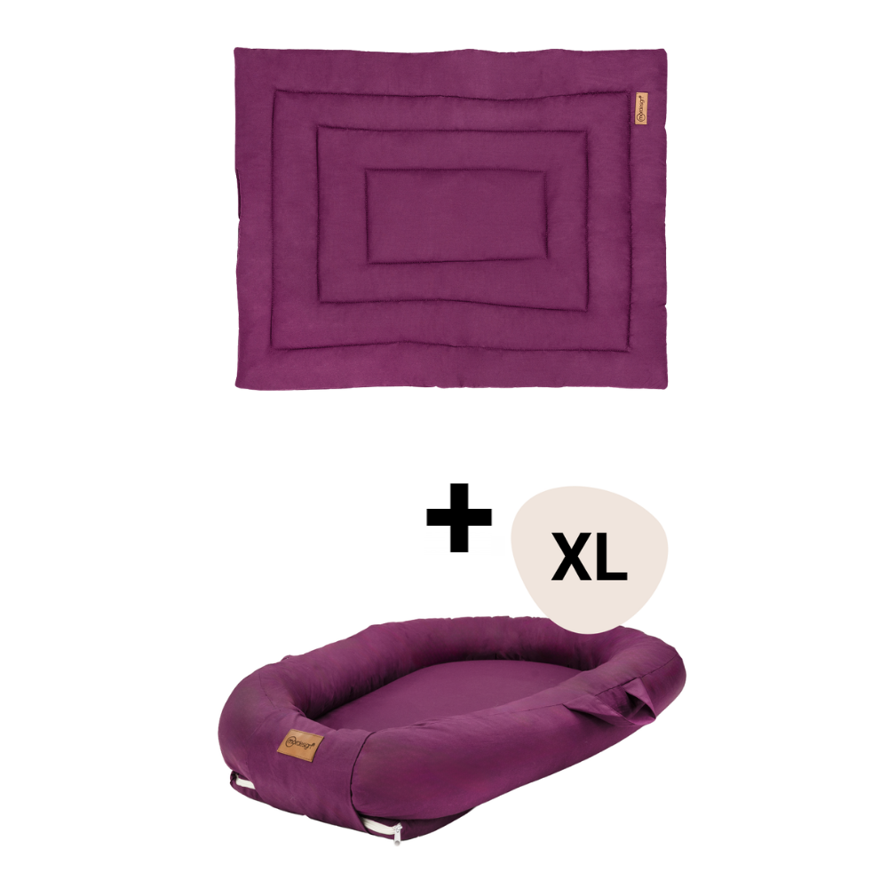 Set Boxkleed + Babynest XL MorDesign Dark Plum