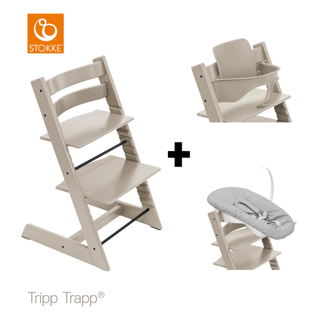 SET | Kinderstoel Stokke® Tripp Trapp® Cashmere Grey met Newbornset en Babyset