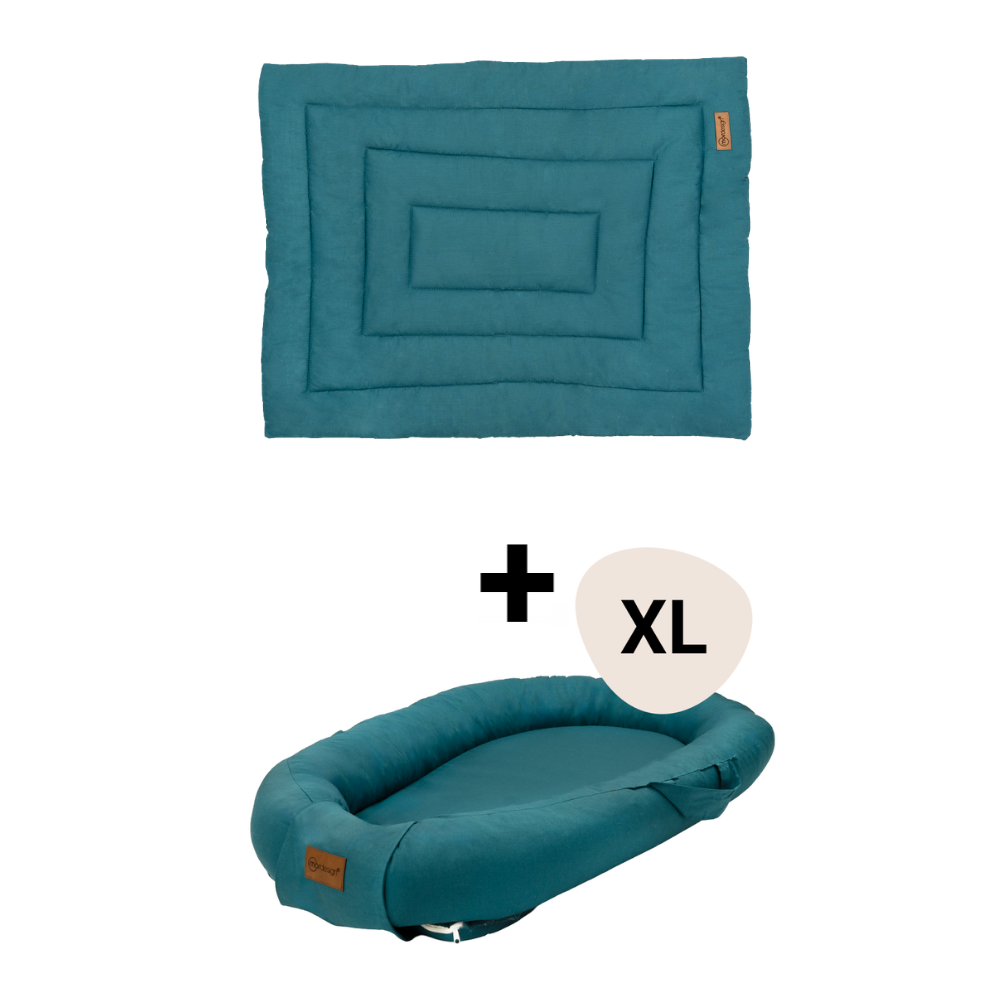 Set Boxkleed + Babynest XL MorDesign Deep Teal