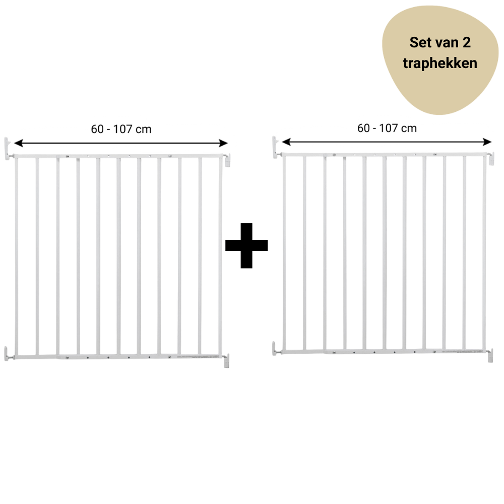 Set | 2 x Traphek Geuther Baaloo Powerfix Metaal Wit 60-107cm