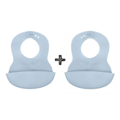 Slabber Babyono Siliconen Lichtblauw 2-Pack