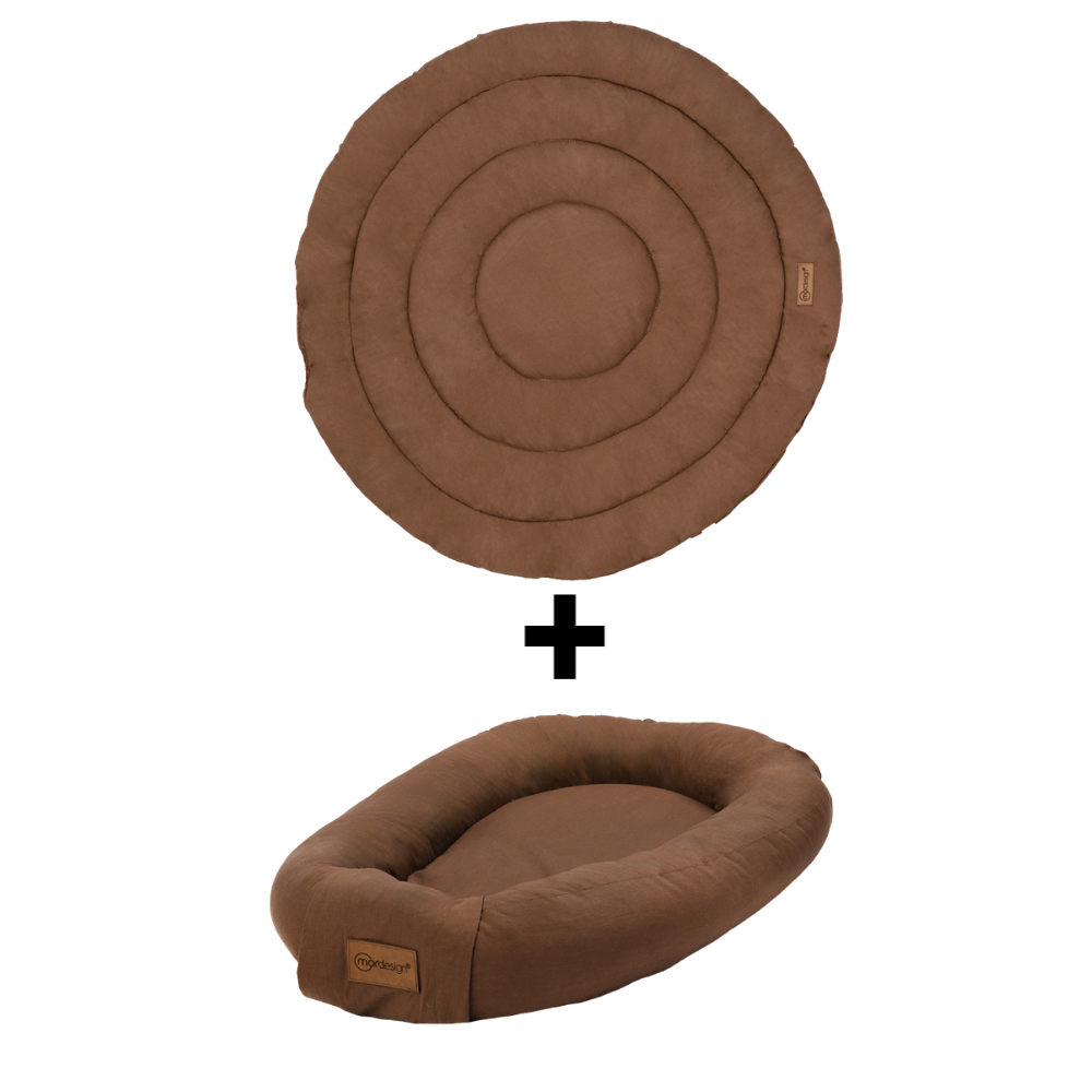 Set Boxkleed Rond + Babynest MorDesign Chocolate Brown