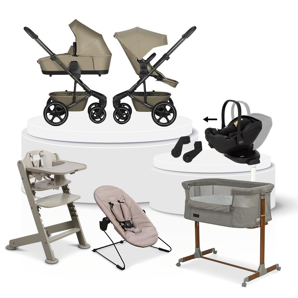 Kinderwagen Easywalker Harvey NXT Moss Green Total Package Deal incl. Autostoel, Base, Kinderstoel & Co-Sleeper