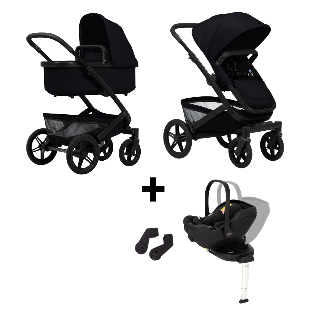 Kinderwagen Joolz Geo5 Space Black met Autostoel Joy Glide 360° & Base en Adapterset